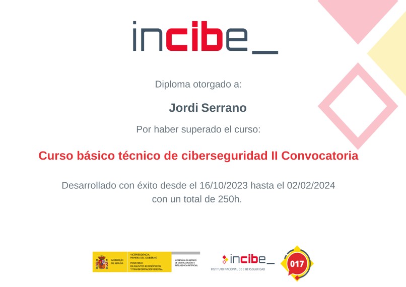 INCIBE certificate